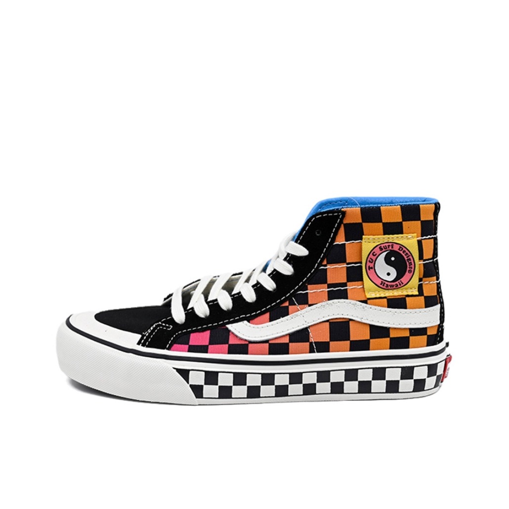 推荐商品：Vans/范斯 SK8-Hi 板鞋 潮流经典拼接复古街头厚底 T&C Surf联名/彩色/棋盘格 