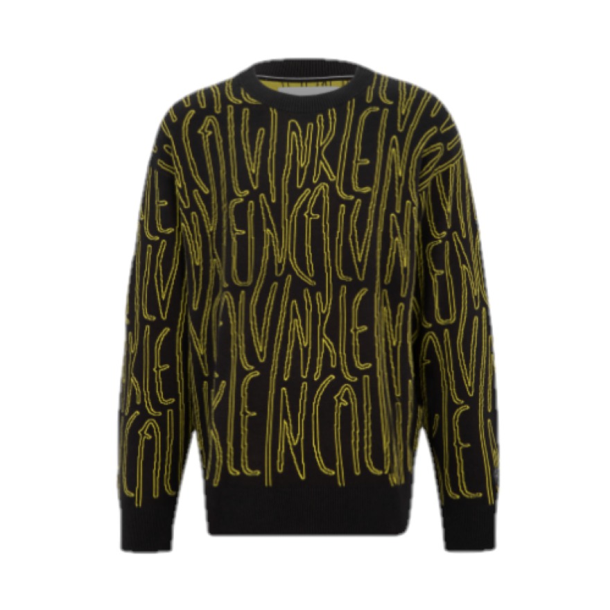 【虎年系列】Calvin Klein 刺绣虎纹绣片毛衣 男女同款 J400117