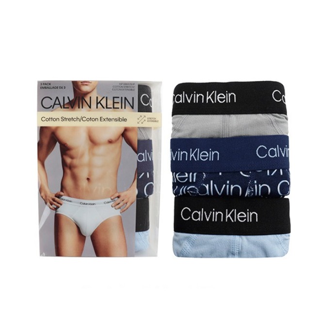 Calvin Klein 弹性棉提臀3条装三角内裤 NP2166O