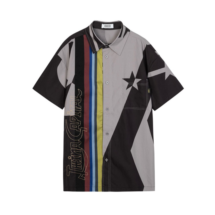 INXX/英克斯 蒲英玮“共同计划”崇高复刻撞色拼接短袖衬衫 男女同款 XXB2040597