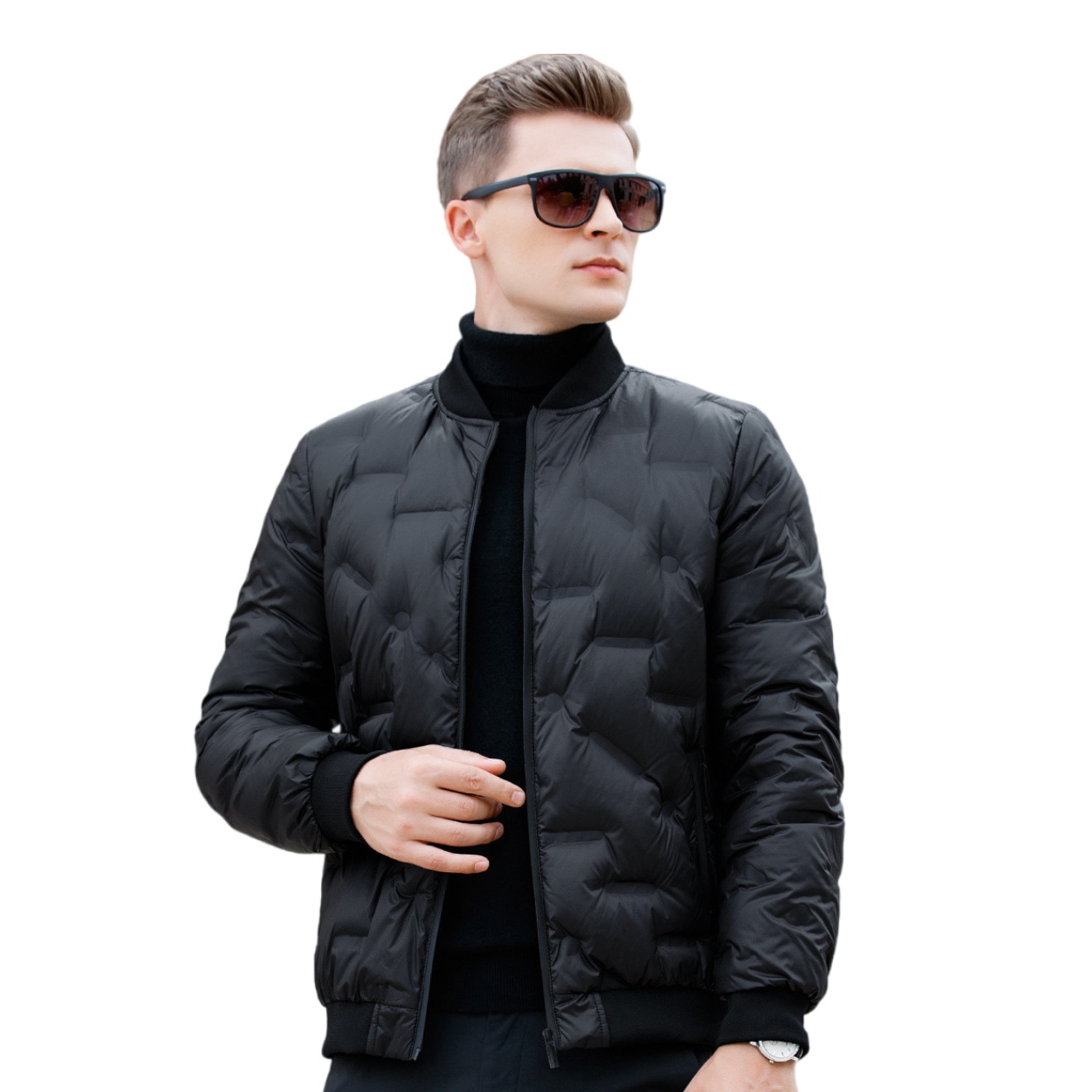 推荐商品：FORTEI 90白鸭绒休闲棒球领羽绒服 F6337314722 黑