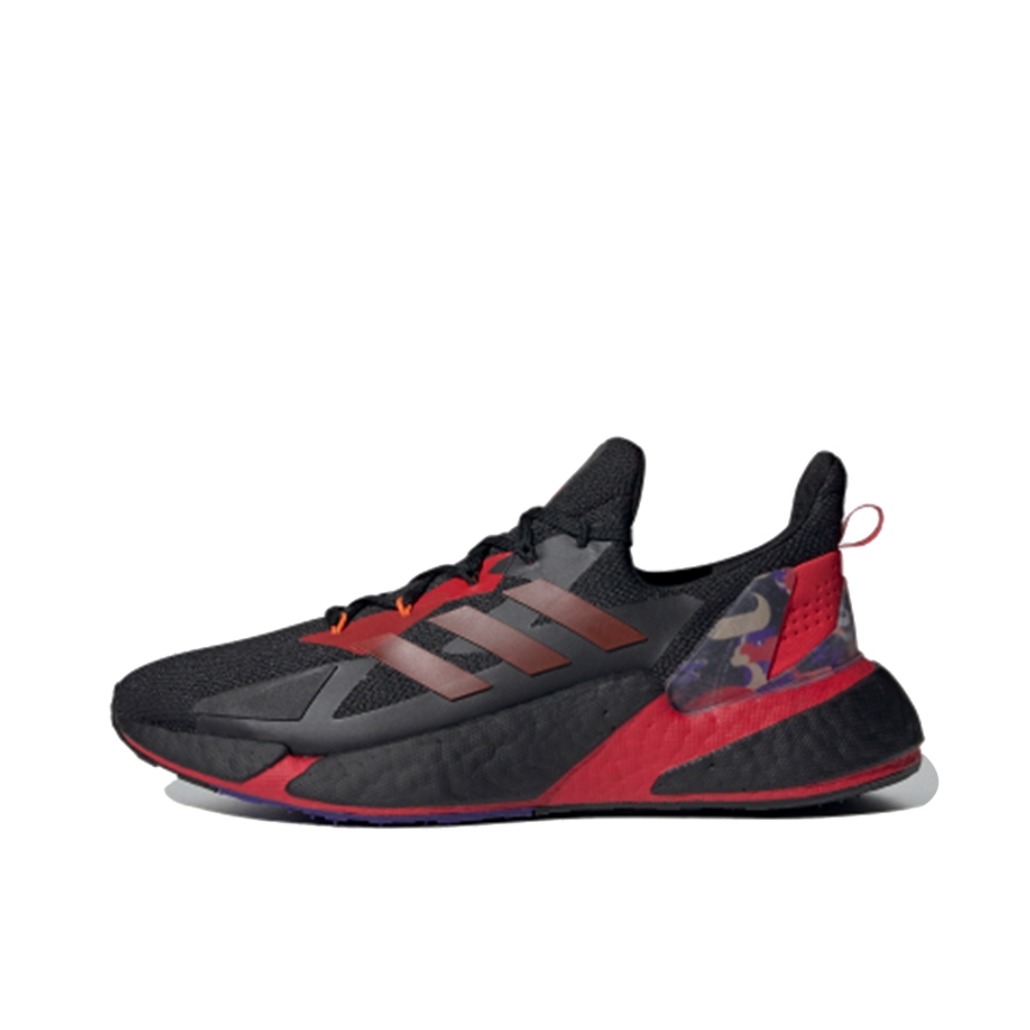 推荐商品：adidas X9000L4 跑鞋 缓震防滑耐磨透气网面合成革织物轻运动短跑圆头回弹 黑色/蓝紫/红色