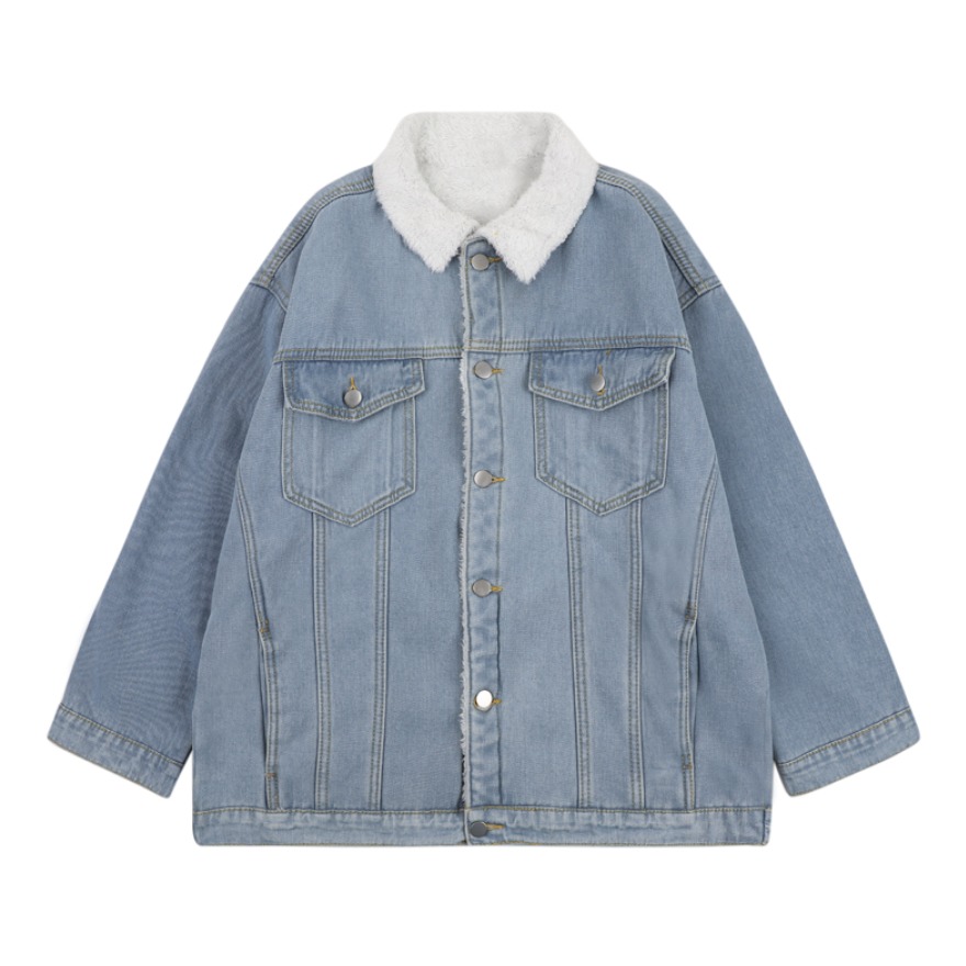 港仔文艺男 羊羔毛加绒加厚牛仔夹克 LR-211101-23