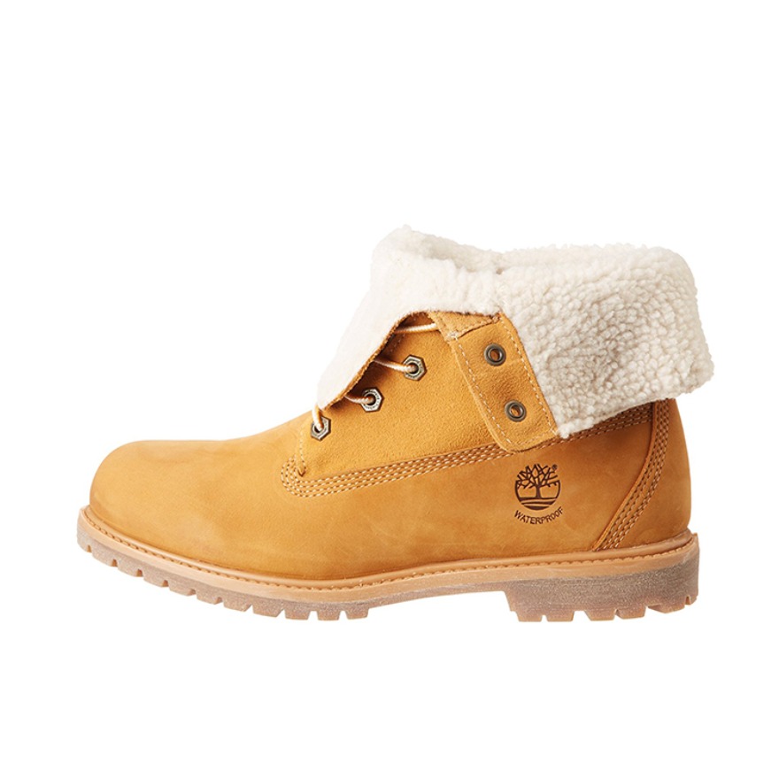 推荐商品：Timberland/添柏岚 Roll-Top 两穿翻靴 潮流休闲 防水 耐磨 马丁靴 黄色/白色