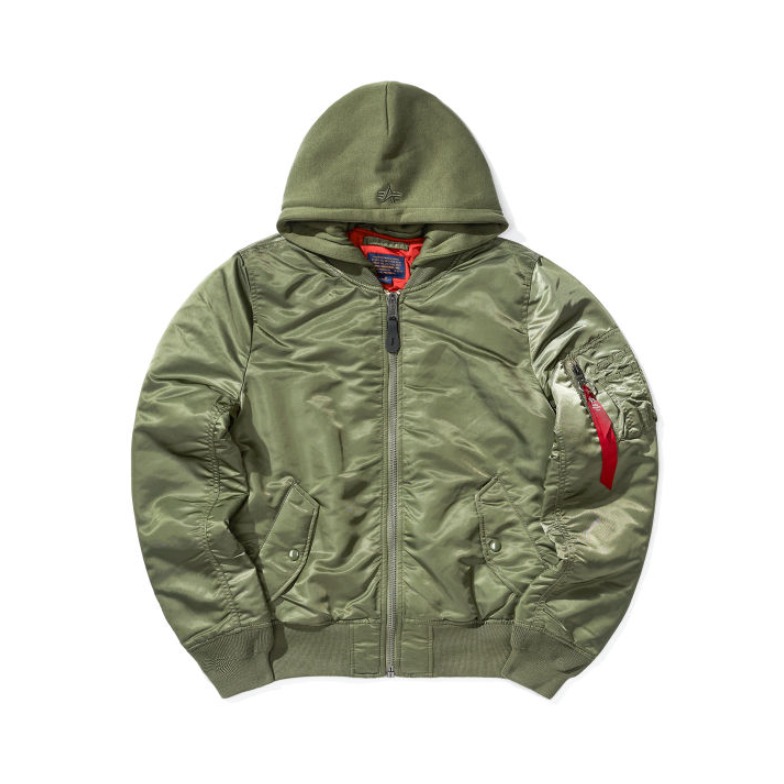 Alpha Industries/阿尔法工业 军风标签可拆连帽飞行夹克 男女同款 MJM47506C1