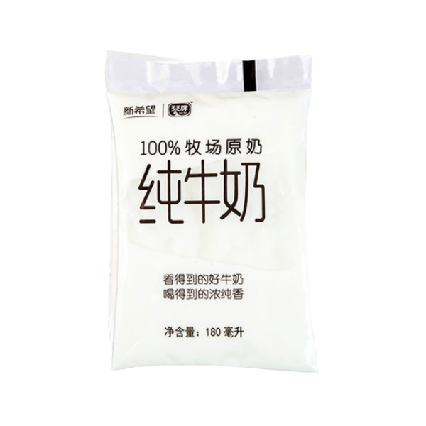 推荐商品：New Hope/新希望 纯牛奶 袋装 全脂小白袋常温透明袋