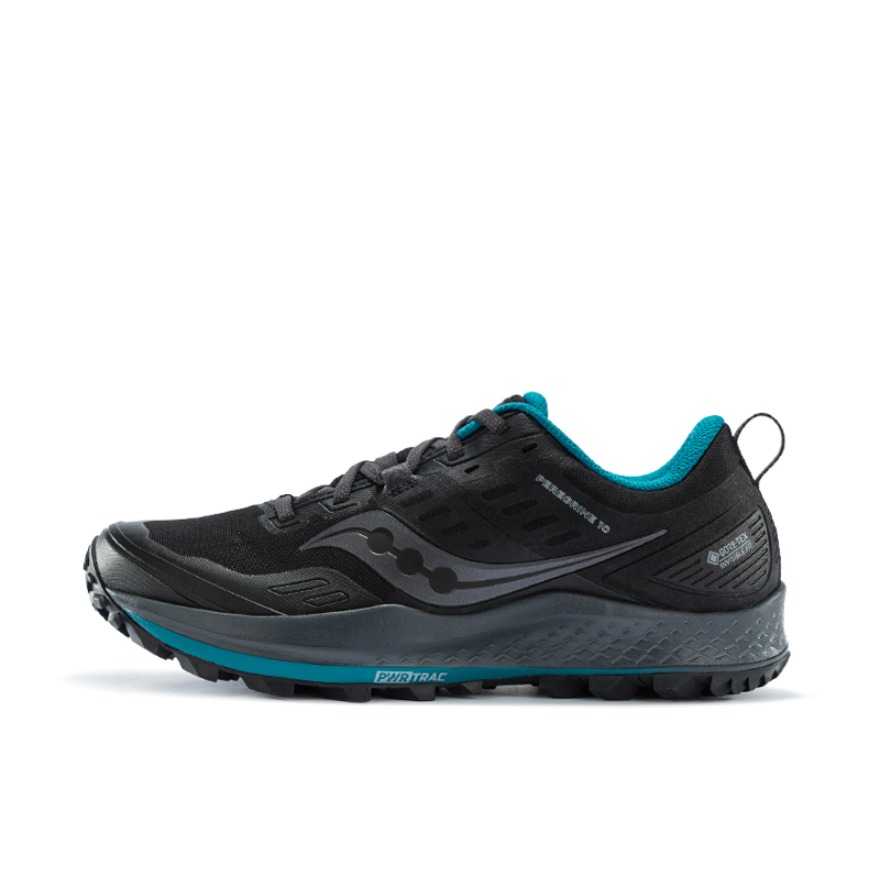 推荐商品：Saucony/索康尼 Peregrine 游隼 10 缓震 网布透气 防滑耐磨 轻便 越野 跑鞋 黑色/兰色