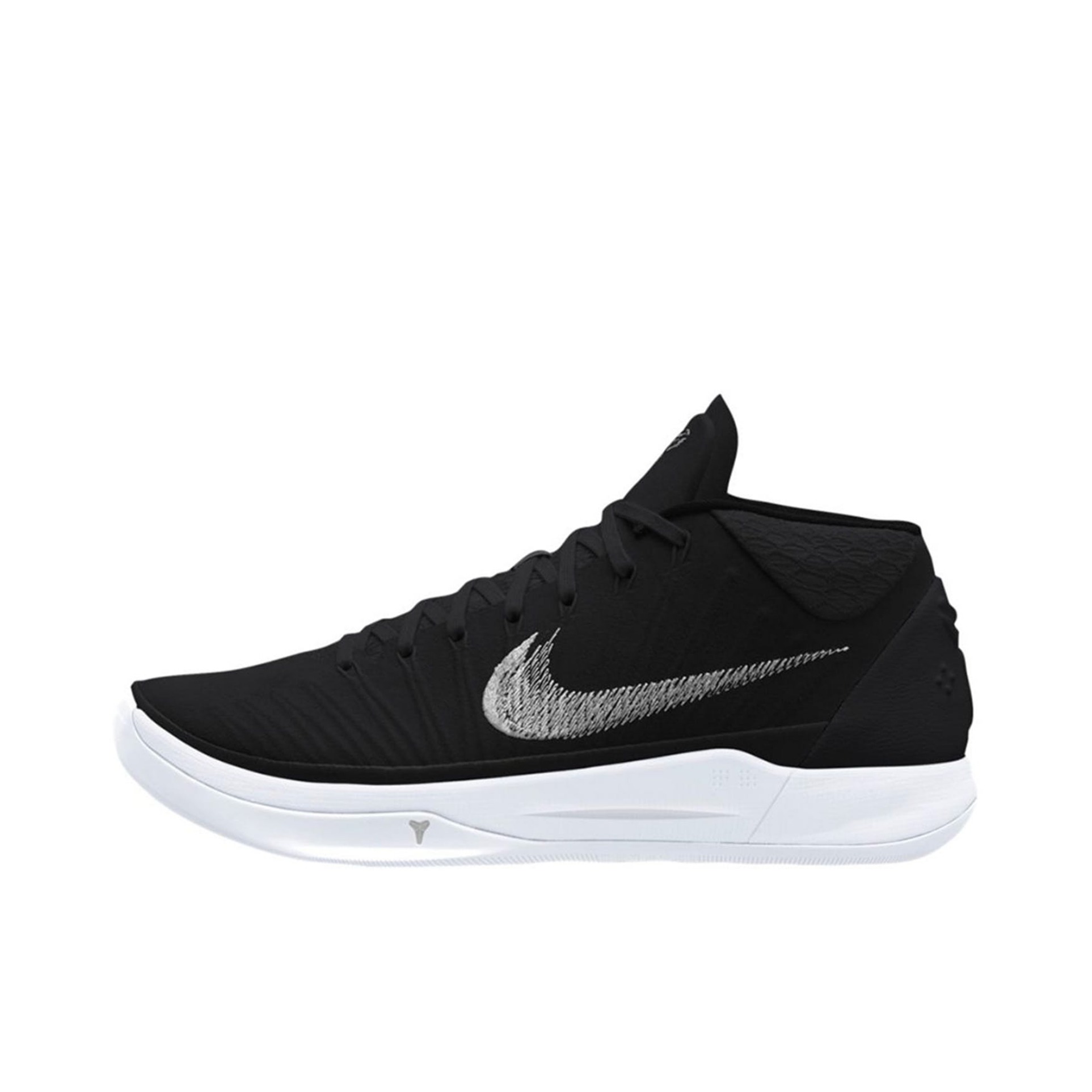 推荐商品：Nike Kobe A.D. Mid 科比 防滑耐磨 减震轻便 圆头 包裹性 织物 实战 篮球鞋 Black/Metallic Silver-White 黑色/白色