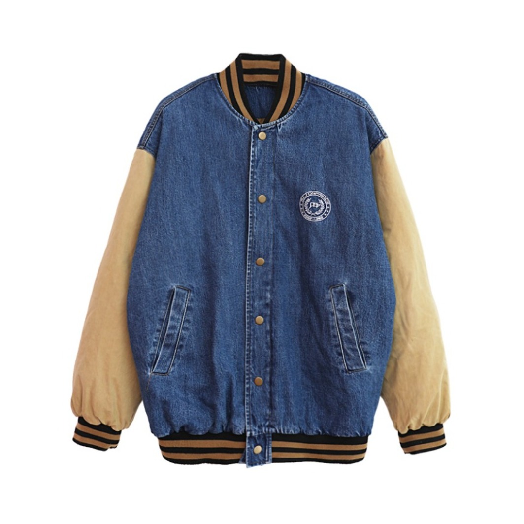 MASONPRINCE 拼接棒球服牛仔夾克 男女同款 JK4009