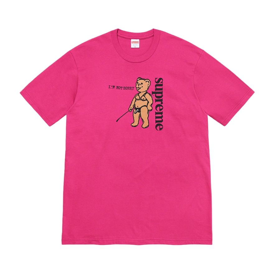 Supreme  Week 8 Not Sorry Tee 熊印花短袖圆领T恤 男女同款