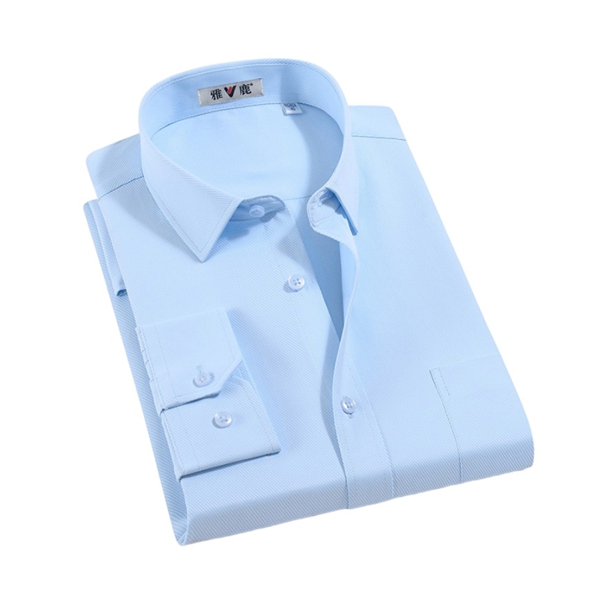 雅鹿 工装商务时尚修身翻领长袖衬衫 男女同款 YA04514004