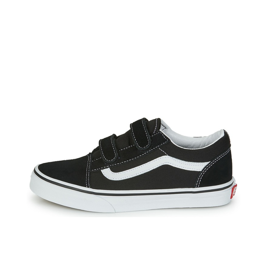 推荐商品：Vans/范斯 Old Skool 滑板鞋 板鞋 轻便防滑复古舒适经典 大童/黑色/白底/魔术贴