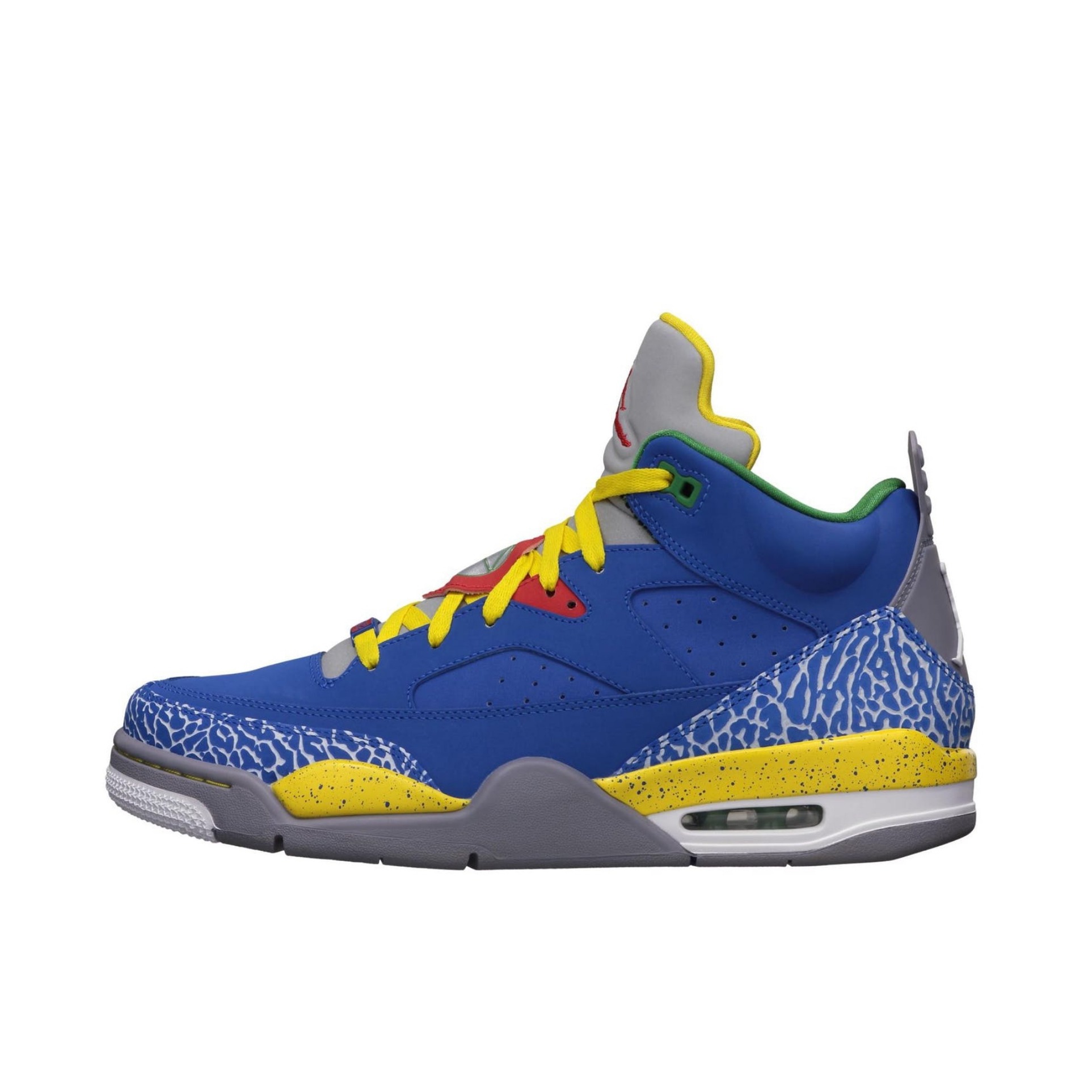 推荐商品：Air Jordan Son of Mars 火星之子 篮球鞋 复古时尚防滑耐磨减震包裹性拼接合成革织物 Low Do the Right Thing 蓝黄