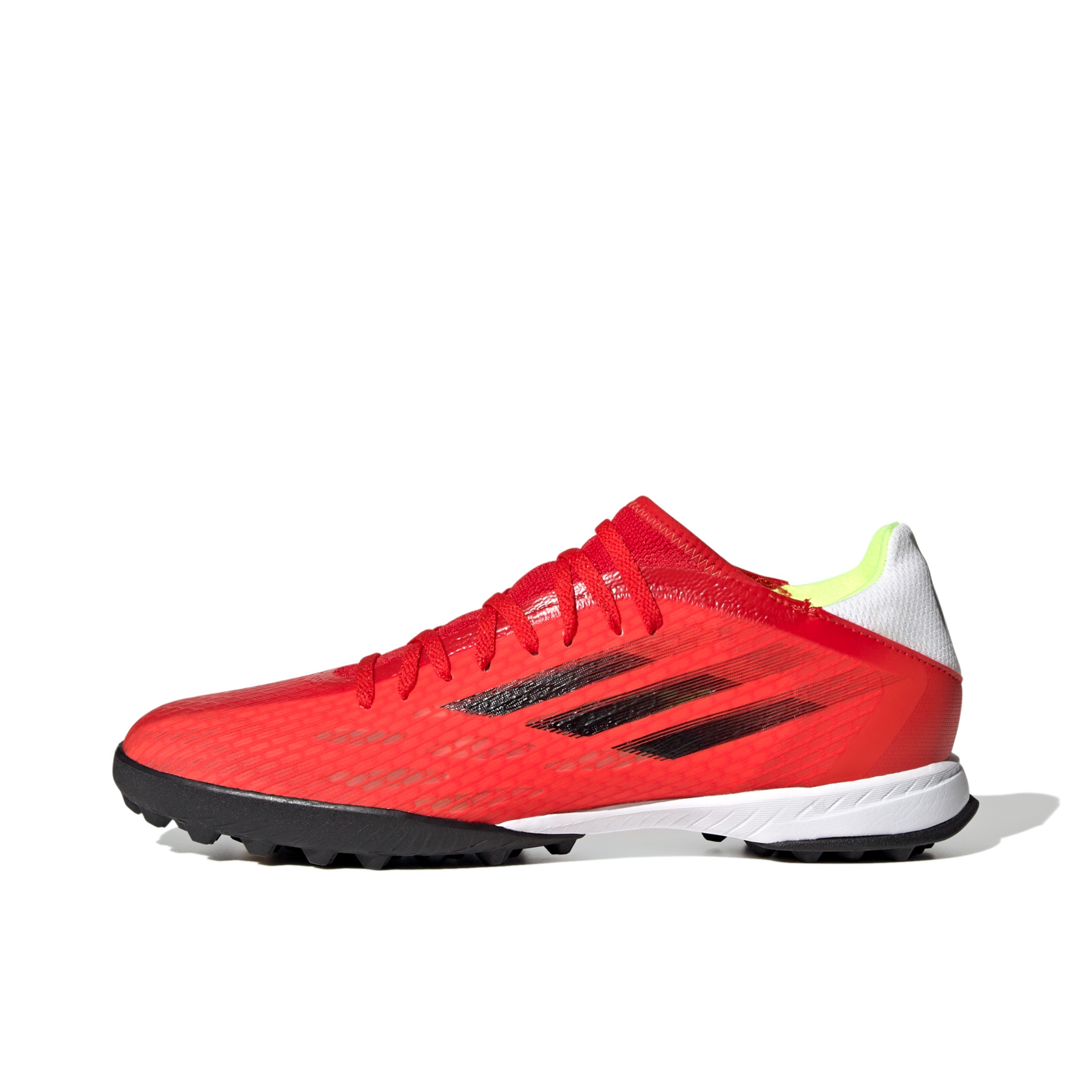 推荐商品：adidas X Speedflow.3 TF 中端 胶质碎钉 人造草地 圆头织物 足球鞋 红色/白色