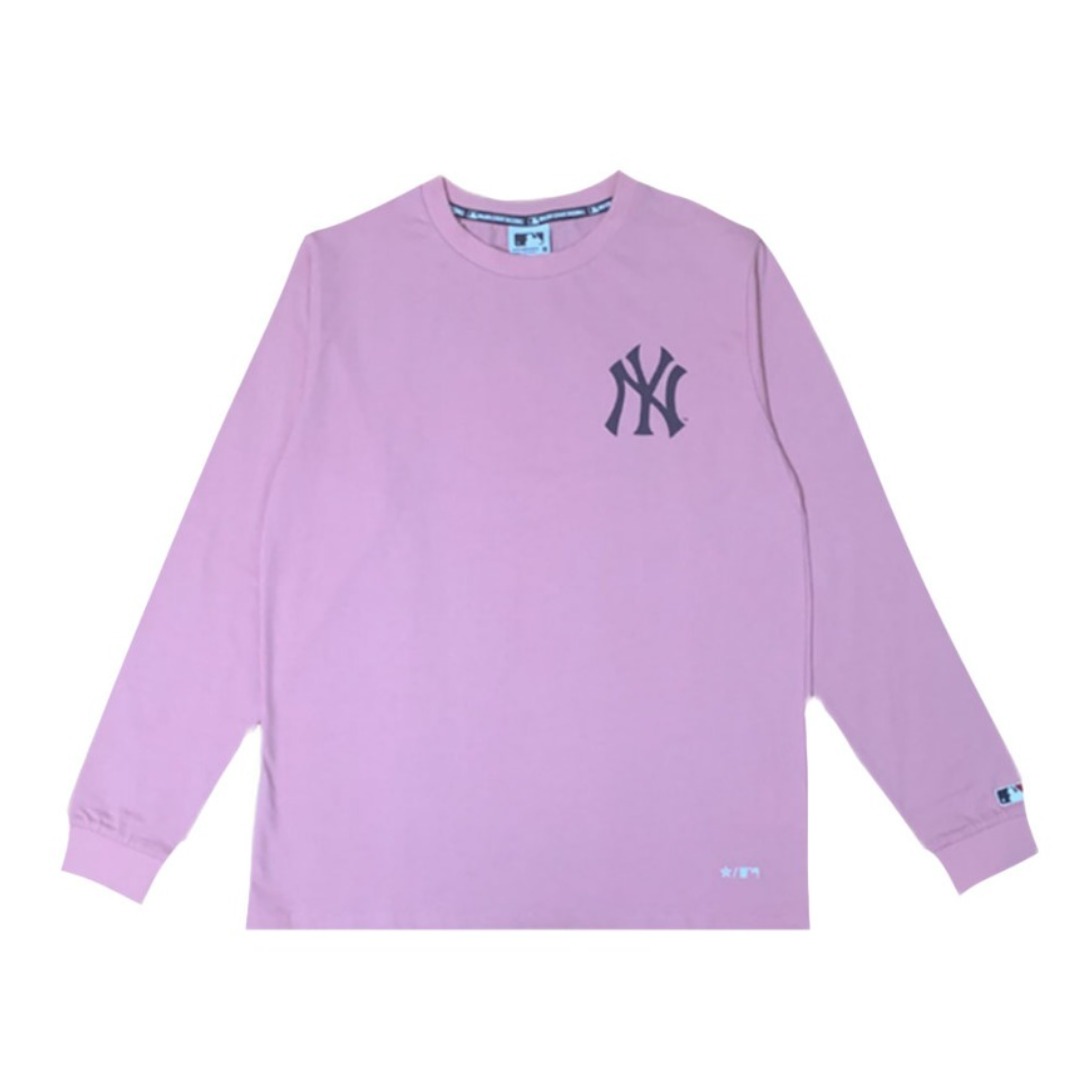 MLB 2021AW情侣圆领小标印花长袖T恤 20136 紫