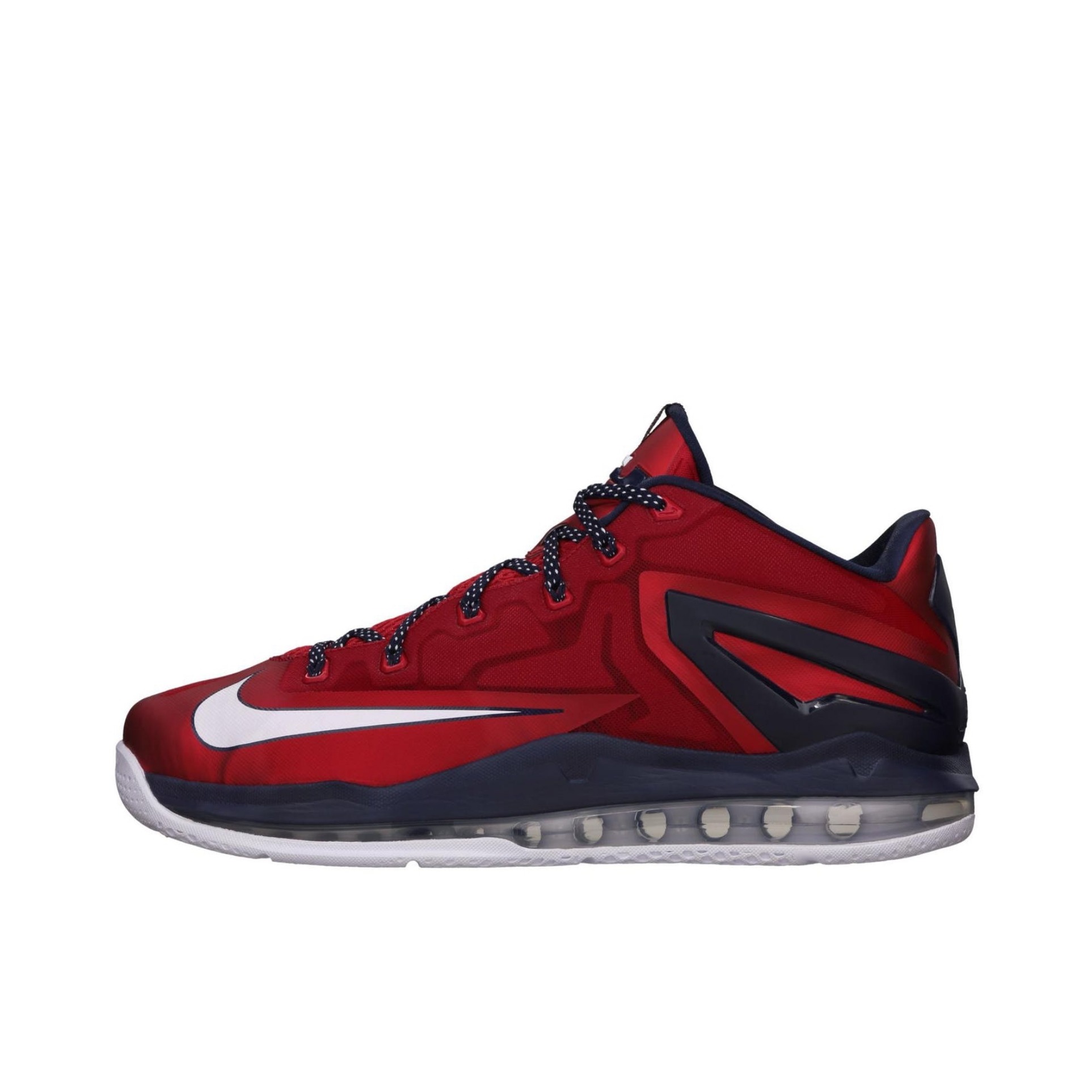 推荐商品：Nike Zoom LeBron 11 詹姆斯 防滑耐磨 缓震回弹 轻便透气 支撑 实战 篮球鞋 Low Independence Day 红白黑