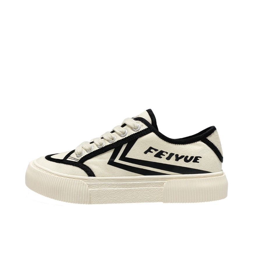 推荐商品：Feiyue/飞跃 防滑耐磨 轻便舒适 软底增高 加绒 潮流百搭 时尚复古 休闲运动 一脚蹬 德训鞋 面包鞋 FXY-689T 米色