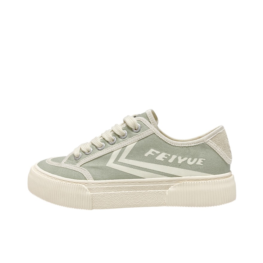 推荐商品：Feiyue/飞跃 防滑耐磨 轻便舒适 软底增高 加绒 潮流百搭 时尚复古 休闲运动 一脚蹬 德训鞋 面包鞋 FXY-689T 绿色
