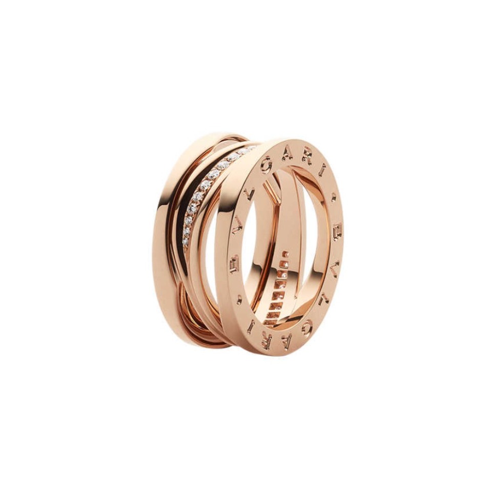 Bvlgari/宝格丽 B.zero1系列  18K金镶钻戒指 AN858365