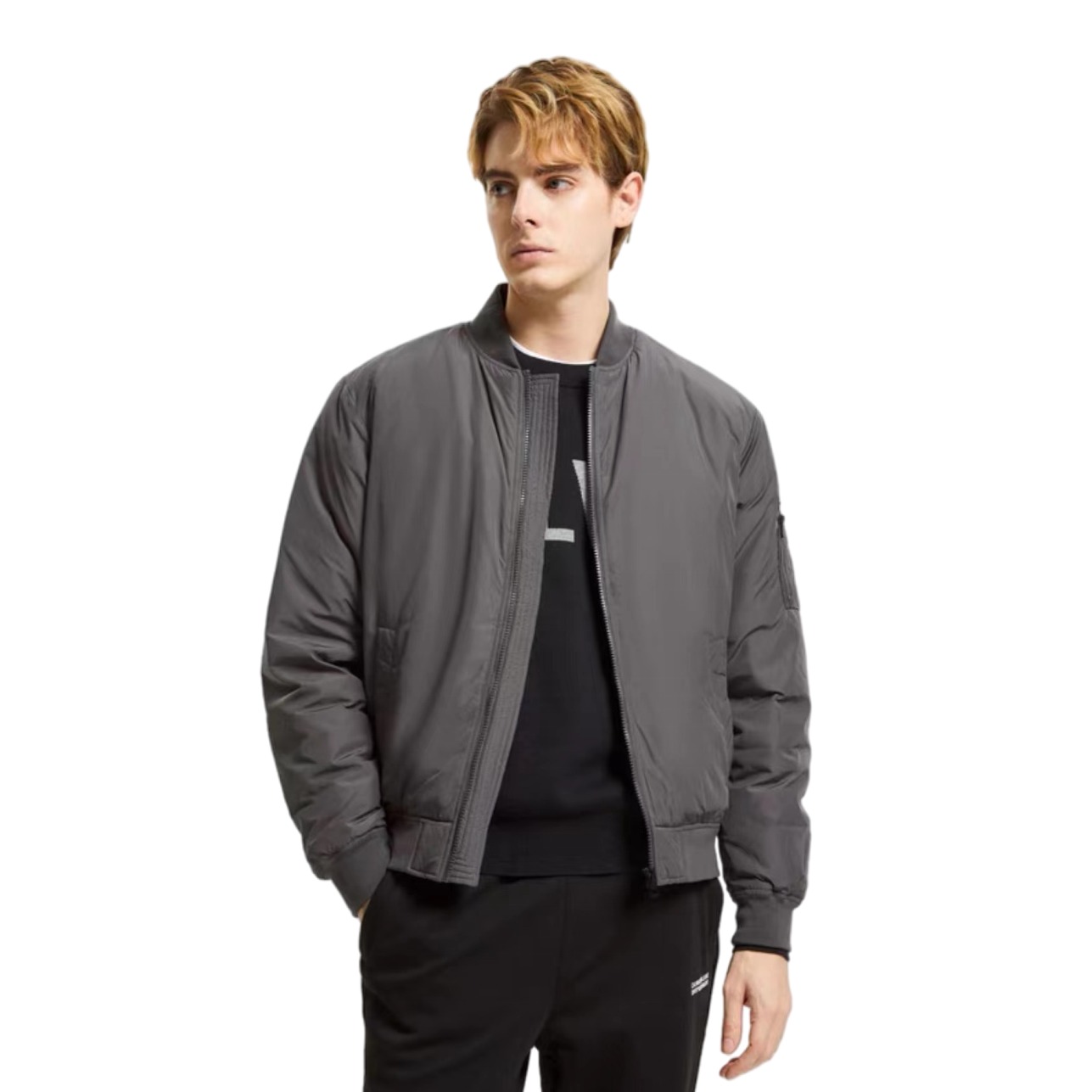 Calvin Klein 棒球领白鸭绒保暖羽绒服 J314319