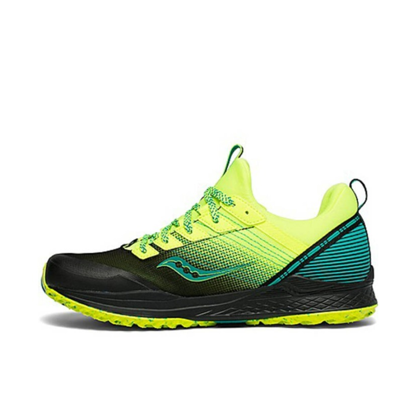 推荐商品：Saucony/索康尼 Mad River 减震轻便 耐磨 跑鞋 黑色/黄色