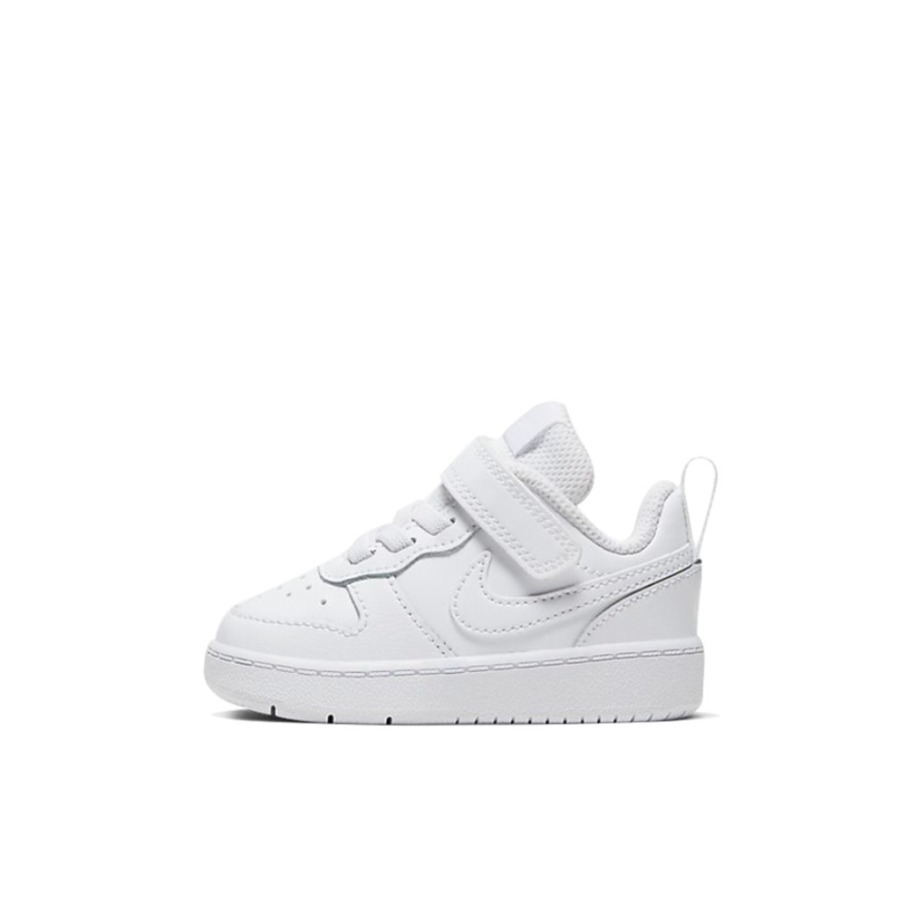 推荐商品：Nike Court Borough 2 魔术贴 减震回弹 支撑 耐磨透气 舒适休闲 防滑 运动 小白鞋 板鞋儿童 婴童/白色