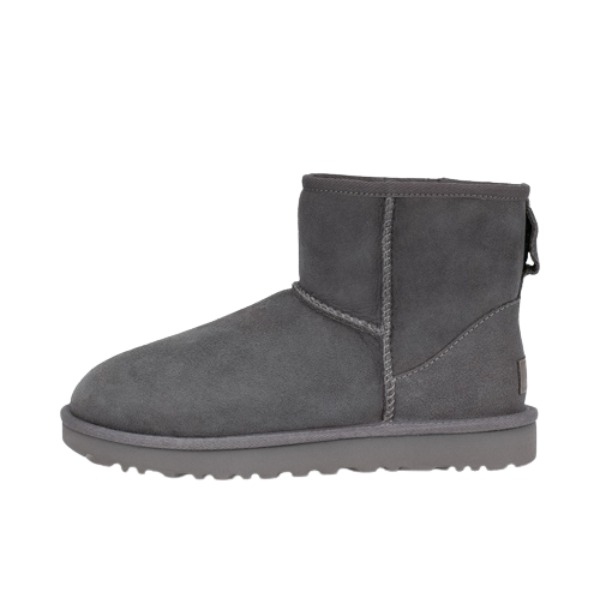 推荐商品：UGG  Classic Mini II  防滑耐磨 舒适保暖 圆头 套筒平底 加绒 休闲百搭 潮流简约 绒面  雪地靴 短靴 纯灰色