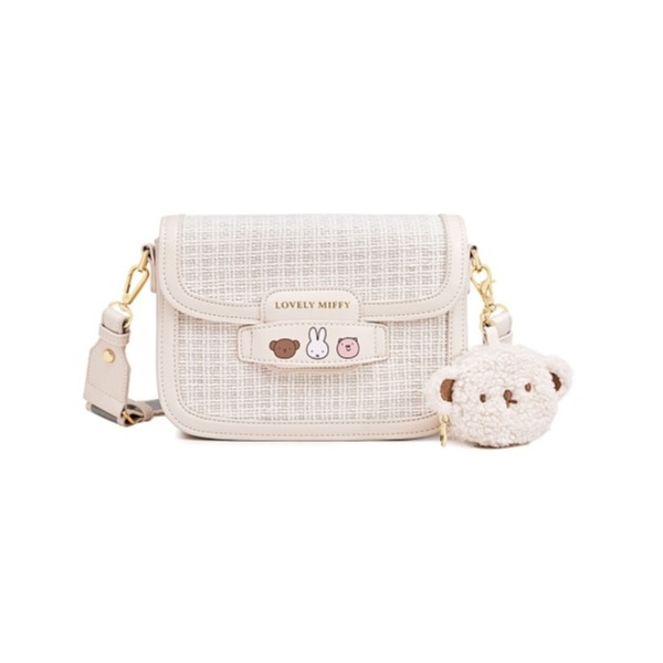 推荐商品：米菲/miffy 小众设计网红卡通编制女式小方包 MF1720-01