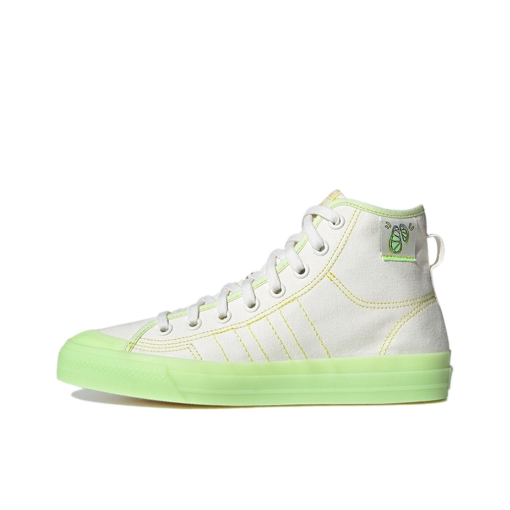 推荐商品：adidas Originals Nizza 经典复古 包裹性 轻便透气 防滑 增高 厚度 舒适 耐磨 帆布鞋 米色/黄绿