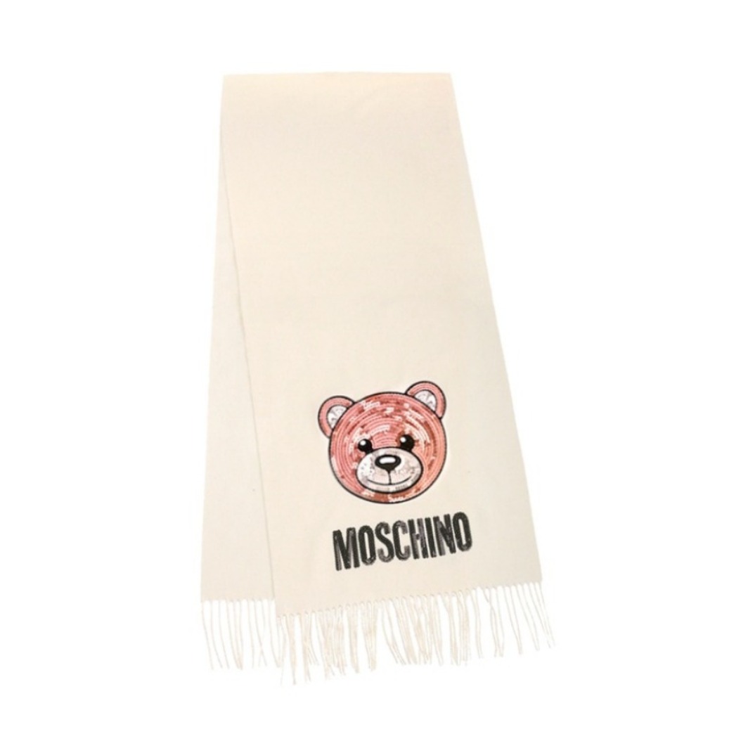 Moschino/莫斯奇诺 泰迪熊亮片羊毛保暖围巾 30576 M1876