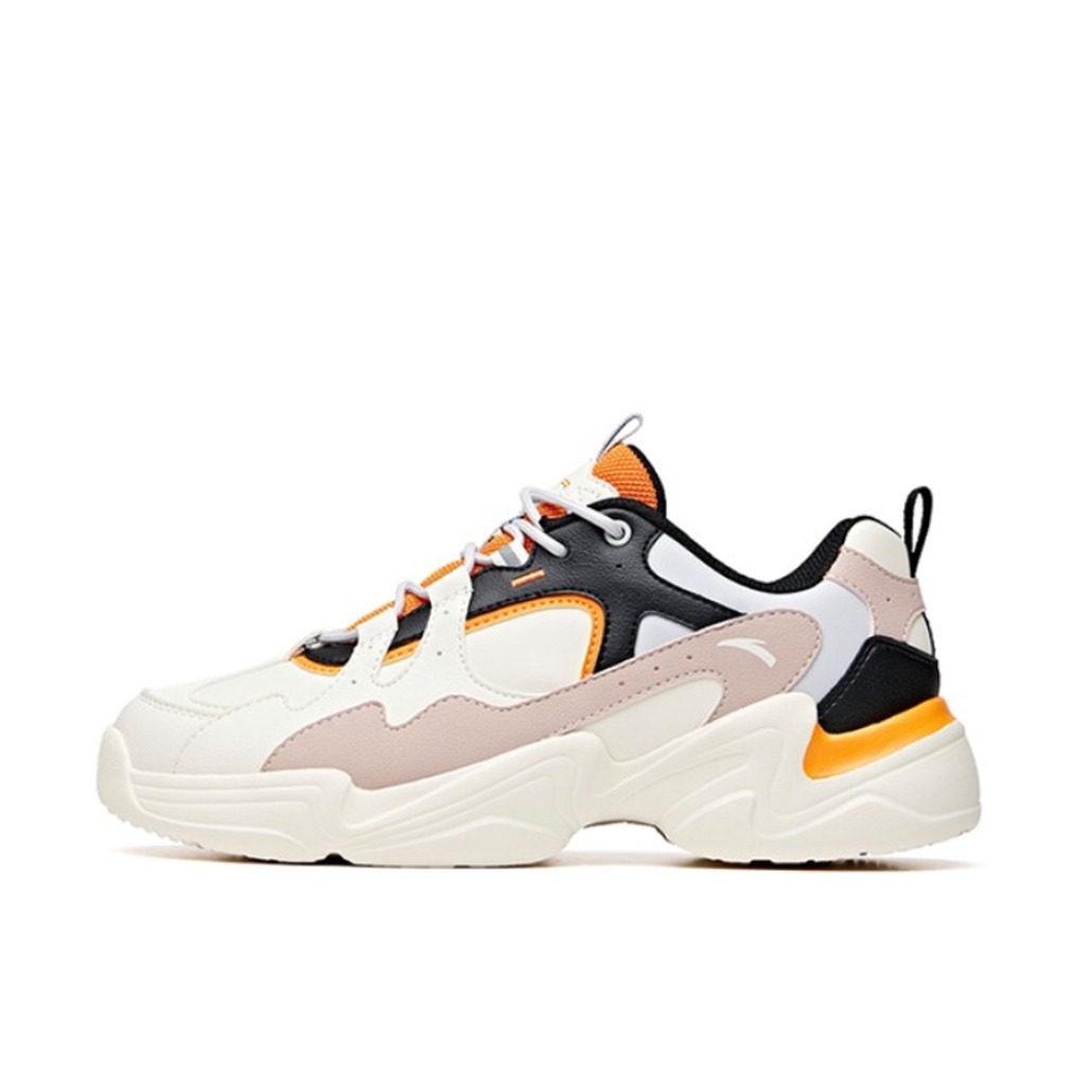 推荐商品：安踏 运动生活系列 防滑耐磨 网面透气 减震轻便 休闲鞋厚底鞋 912048822 象牙白/油彩黄