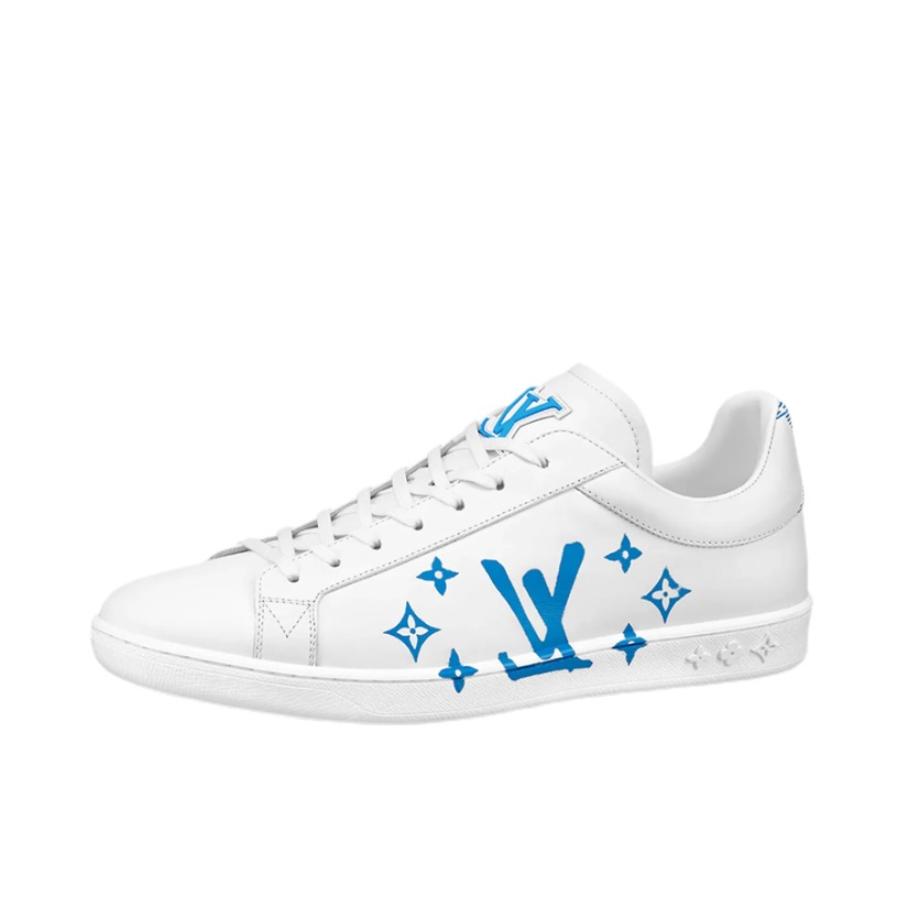 推荐商品：Louis Vuitton Luxembourg系列 休闲舒适 织物 时尚运动 潮流简约 板鞋 白蓝色 