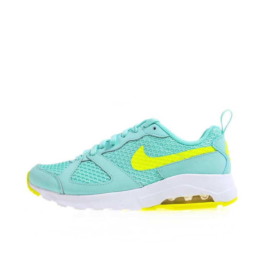 推荐商品：Nike Air Max Muse 跑鞋 减震耐磨休闲低帮气垫 蓝绿色/黄色