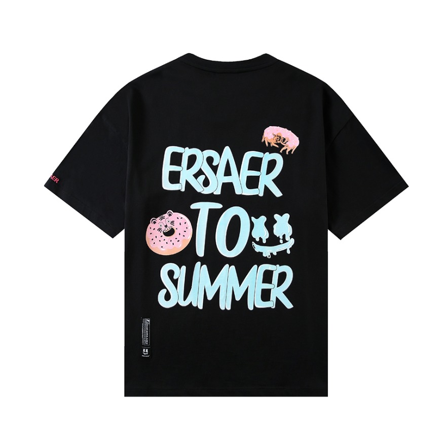 ER/ERASER 涂鸦字母印花短袖T恤 男女同款 ERtx3937 黑