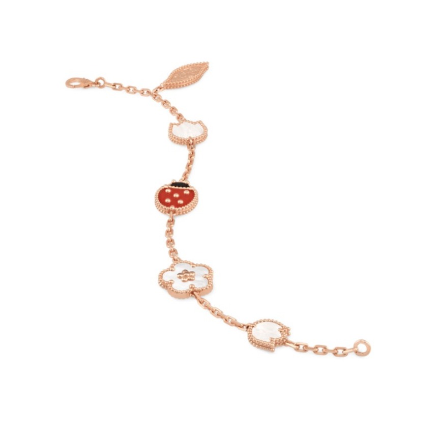 Van Cleef&Arpels/梵克雅宝 Lucky Spring系列 珍珠母贝玫瑰金手链 VCARP7RR00