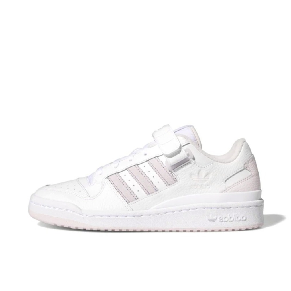 推荐商品：adidas Originals Forum 板鞋 轻便复古防滑时尚魔术贴篮球风薄底包裹性 低帮/紫粉/白色