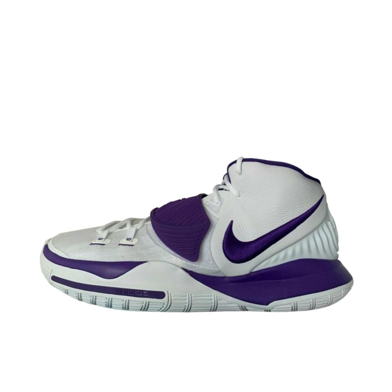 推荐商品：Nike Kyrie 6 欧文6 前掌Zoom 防滑耐磨 缓震抓地 圆头 实战训练 织物 合成革 支撑 篮球鞋 白色/紫色