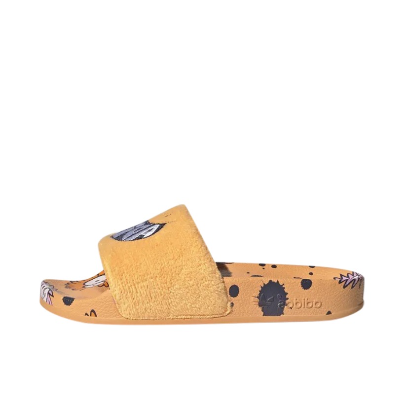 推荐商品：adidas Originals Adilette 一字 潮流时尚 轻便透气 防滑 沙滩 拖鞋 大童/Kevin Lyons联名/橘黄