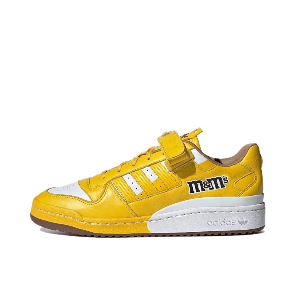 推荐商品：adidas Originals Forum 板鞋 轻便复古防滑时尚魔术贴篮球风薄底包裹性 M&M's联名/黄色/白色