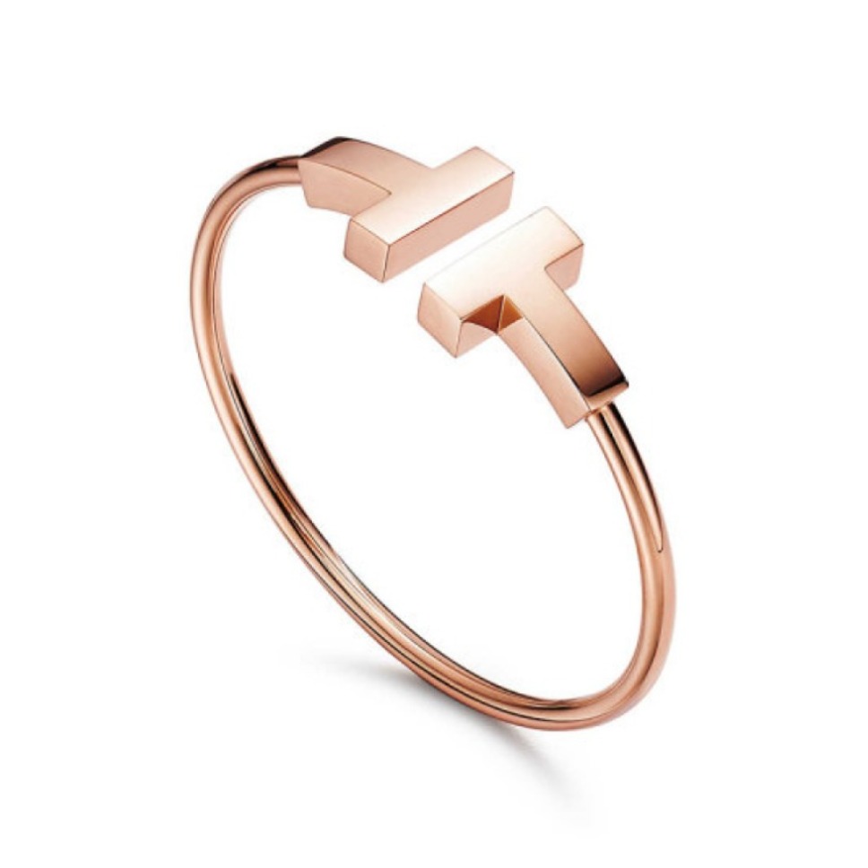 Tiffany&Co./蒂芙尼 T系列 18K玫瑰金手镯