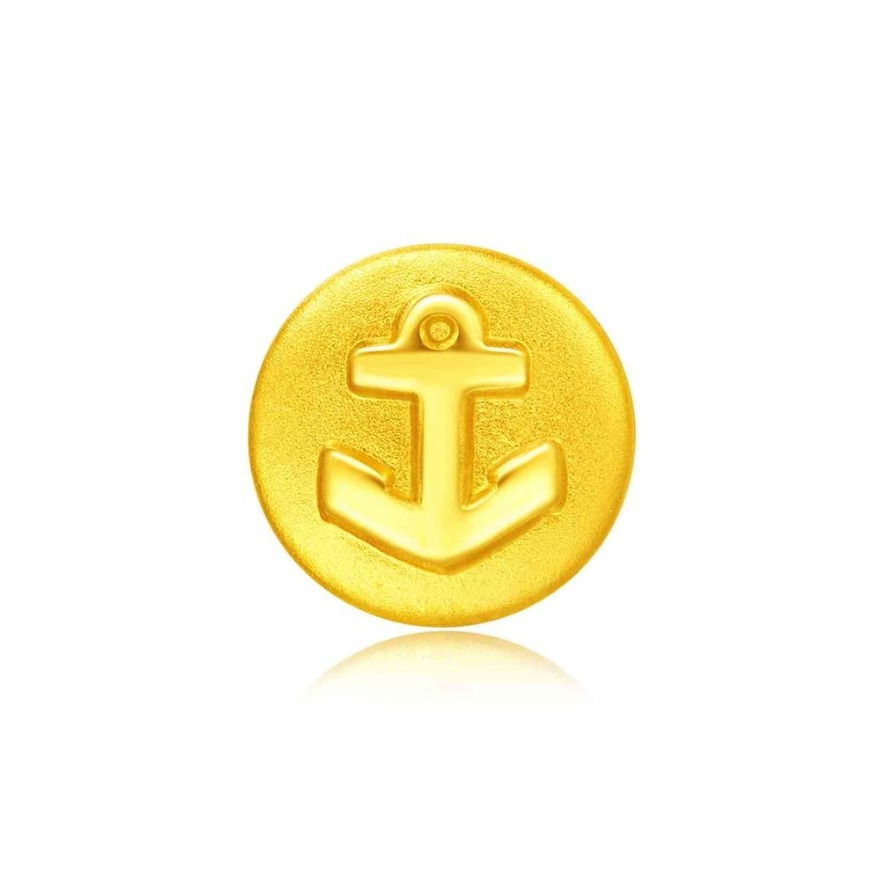 周大福 寻潮系列船锚足金黄金吊坠串珠 R24308