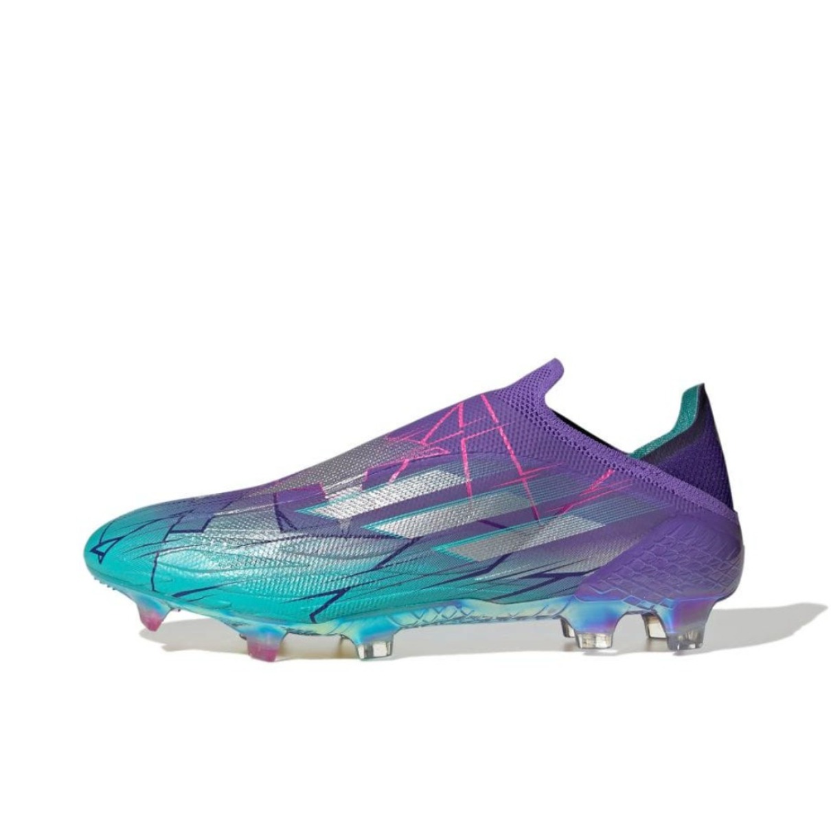推荐商品：adidas X Speedflow + FG 超顶 胶质长钉 硬天然草场 训练 圆头 足球鞋 紫色/银色