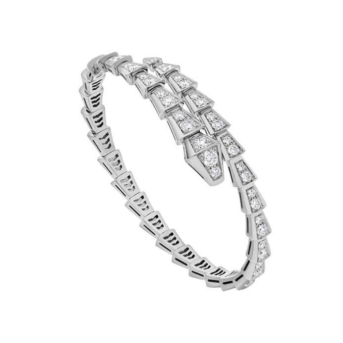 Bvlgari/宝格丽 Serpenti系列 18K金钻石蛇鳞手链 BR857492