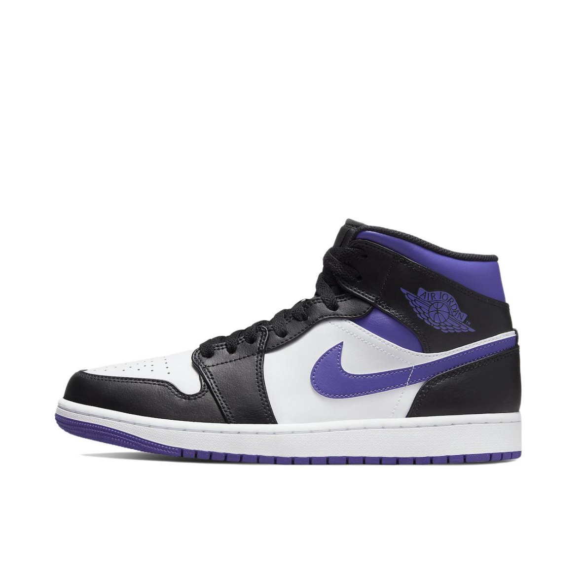 推荐商品：Air Jordan 1 板鞋 运动休闲鞋 复古潮流支撑合成革 中帮/黑色/紫色