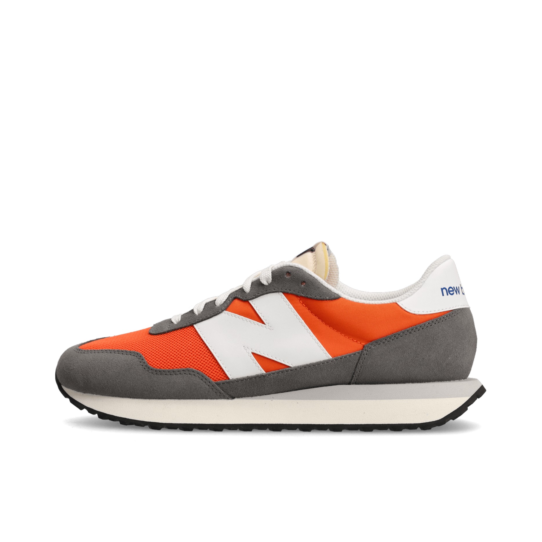 推荐商品：New Balance 237 跑鞋 减震透气防滑耐磨轻便潮流复古织物 水泥灰/橘红