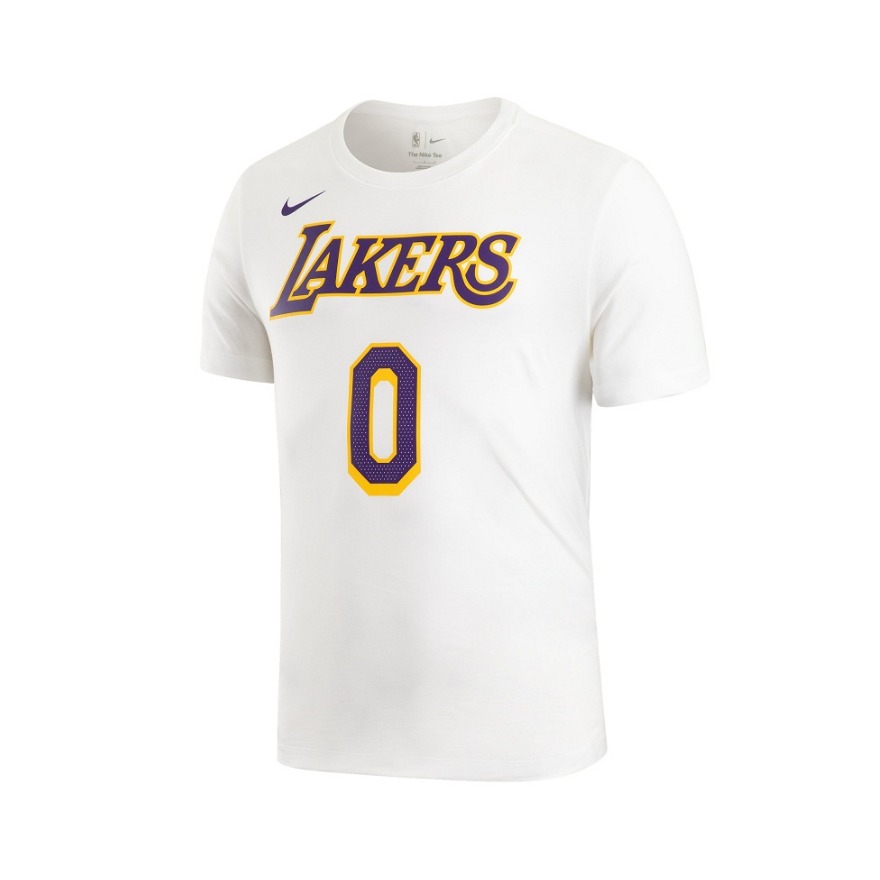 【詹姆斯同款】Nike NBA洛杉矶湖人队球队文化美式圆领运动23号印花速干透气正肩袖篮球球迷短袖T恤 男女同款 CT9428 浅白