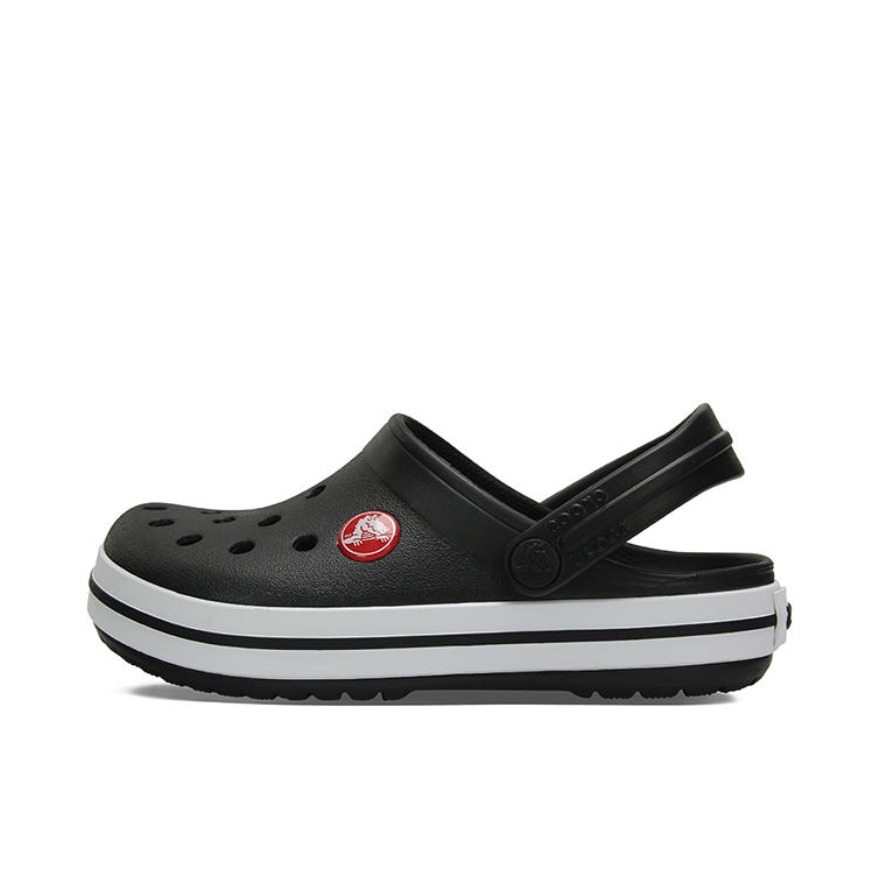 推荐商品：Crocs/卡骆驰 Crocband Clog 卡骆班 防滑耐磨 减震轻便 舒适透气 沙滩 闪灯 简约百搭 树脂 休闲运动 防踢 洞洞鞋 凉鞋儿童 大童/黑色