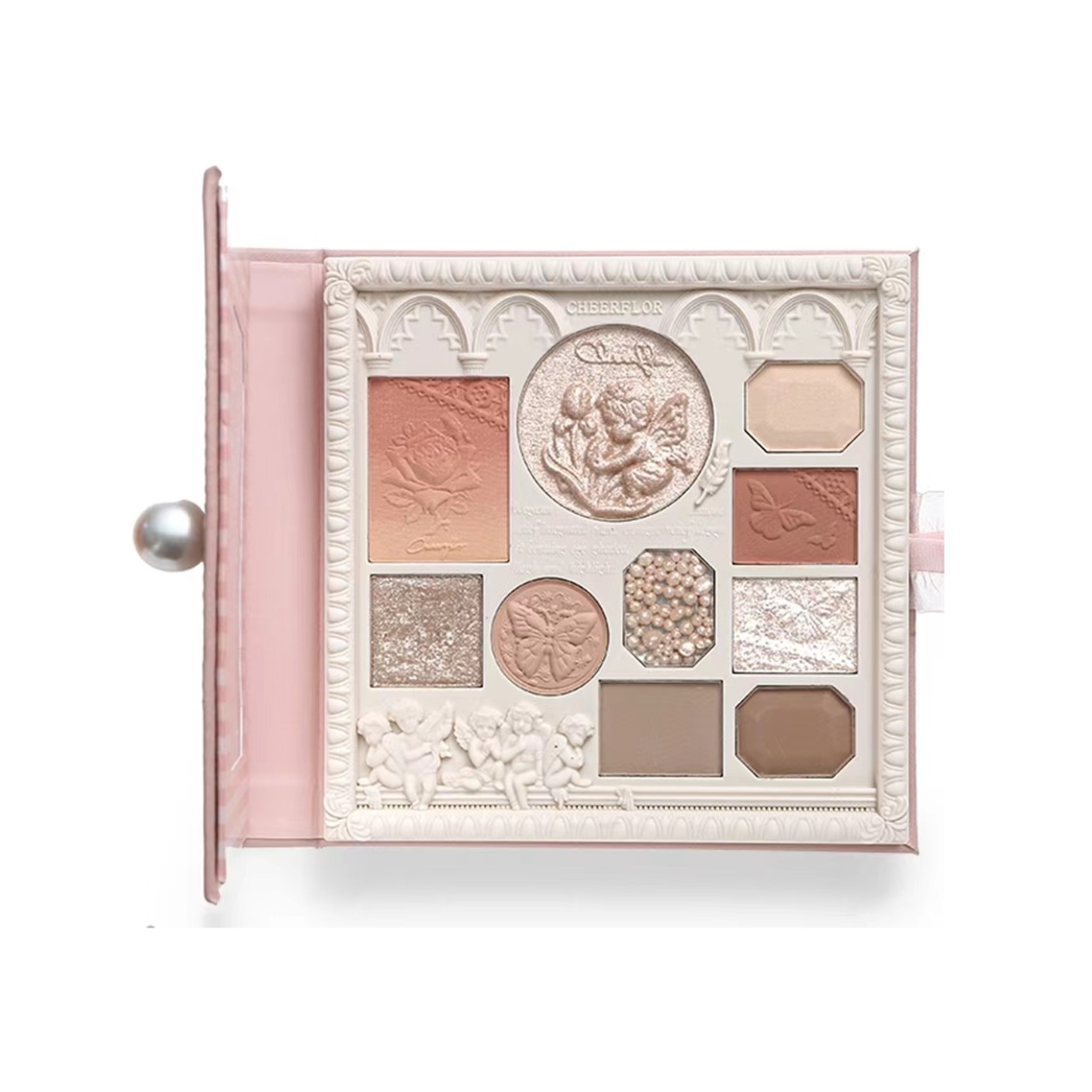 推荐商品：Cheerflor 天使画廊浮雕系列眼影腮红一体盘 侧影哑光淡妆日杂