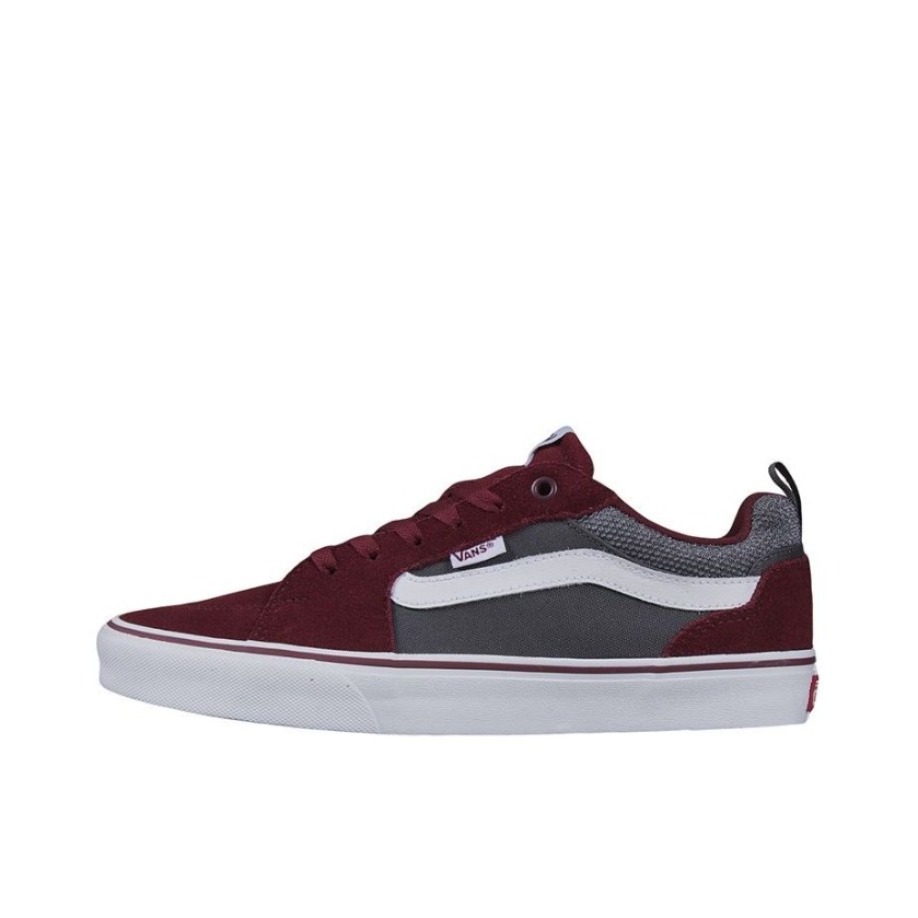 推荐商品：Vans/范斯 Filmore 高街风 防滑耐磨 轻便透气 舒适 百搭潮流 复古 简约美式 帆布鞋 板鞋 灰色/红色