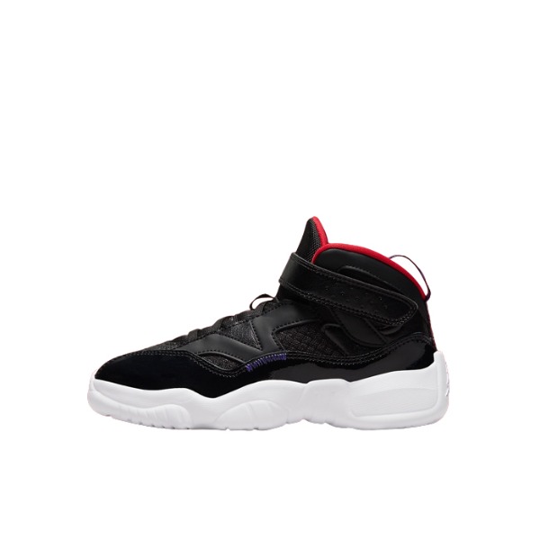 推荐商品：Jordan Jumpman Two Trey 免系带 舒适减震 防滑耐磨 复古百搭 运动鞋儿童 小童/黑色/白色/红色
